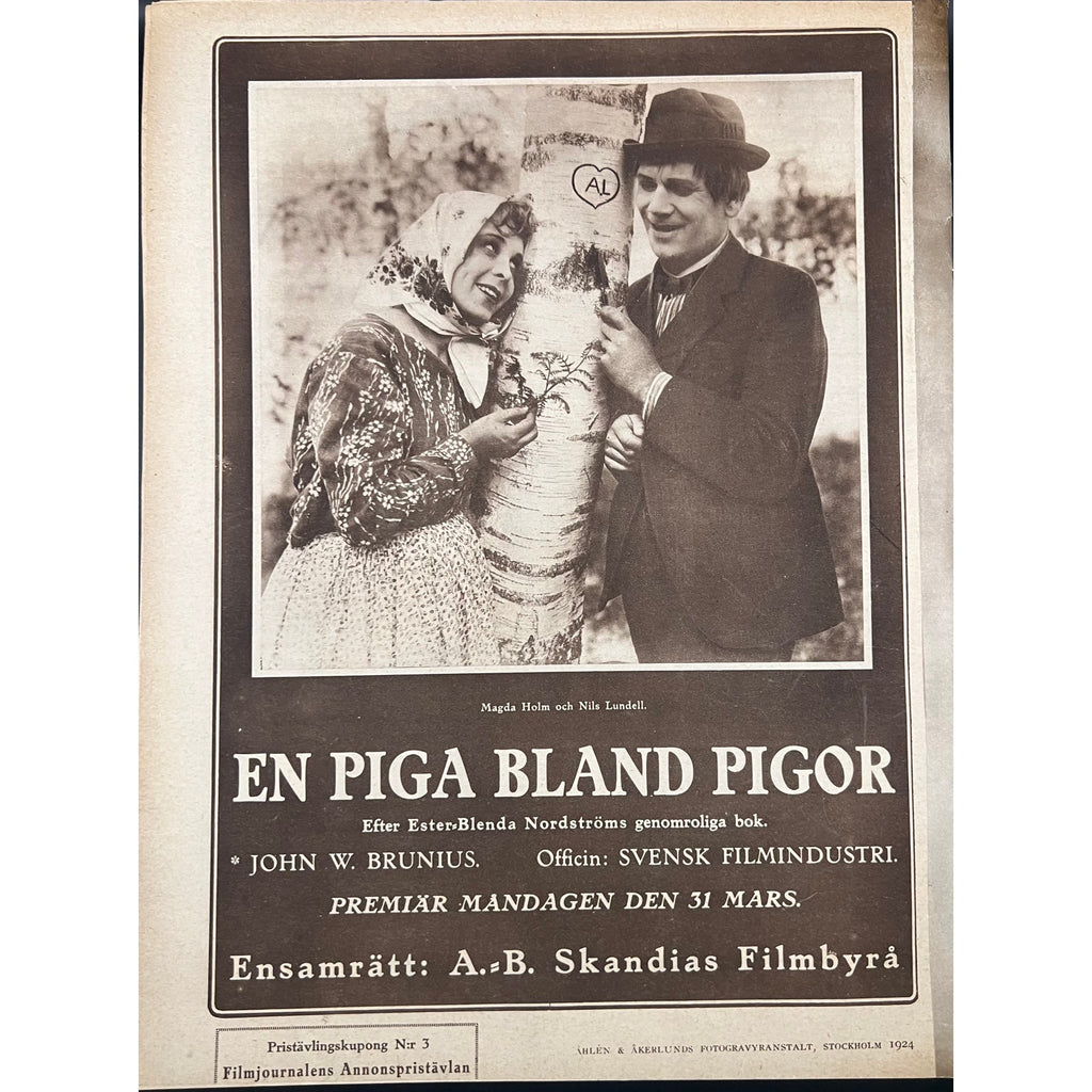 Rare 1924 Swedish Film Journalen Rudolph Valentino Magazine Buster Keaton Sessue Hayakawa The Sheik, Blood and Sand, Monsiuer Beaucaire