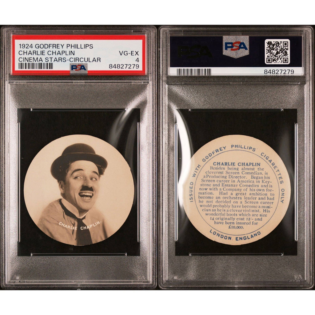 1924 Godfrey Phillips Charlie Chaplin PSA 4 Circular Cinema Star Charles Chaplin The Kid Modern Times City Lights Little Tramp Limelight