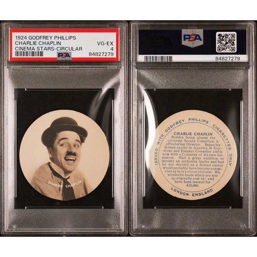 1924 Godfrey Phillips Charlie Chaplin PSA 4 Circular Cinema Star Charles Chaplin The Kid Modern Times City Lights Little Tramp Limelight