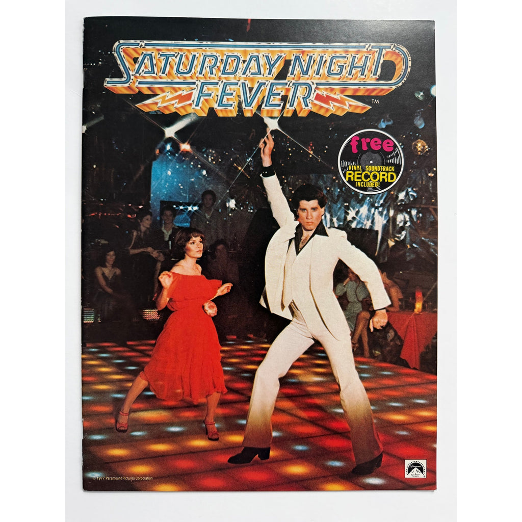 1977 Saturday Night Fever Movie Program John Travolta, Free Vinyl Record, Disco