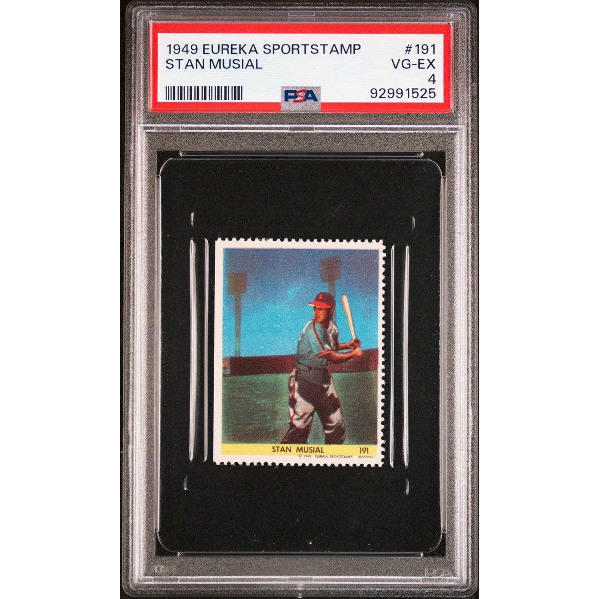 RARE 1949 Eureka Stamps Stan Musial PSA 4 St. Louis Cardinals HOF MLB Stan the Man, Baseball