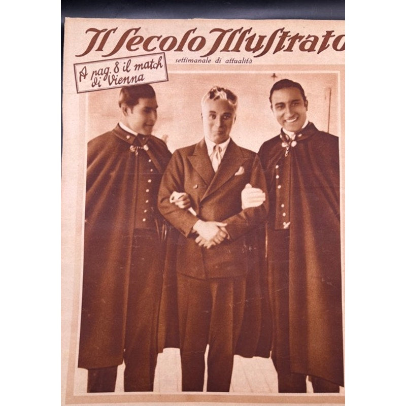 1932 Italian Charlie Chaplin Magazine America Indian, Garbo, The Kid, City Lights, Limelight, Modern Times, Monsieur Verdoux, Great Dictator