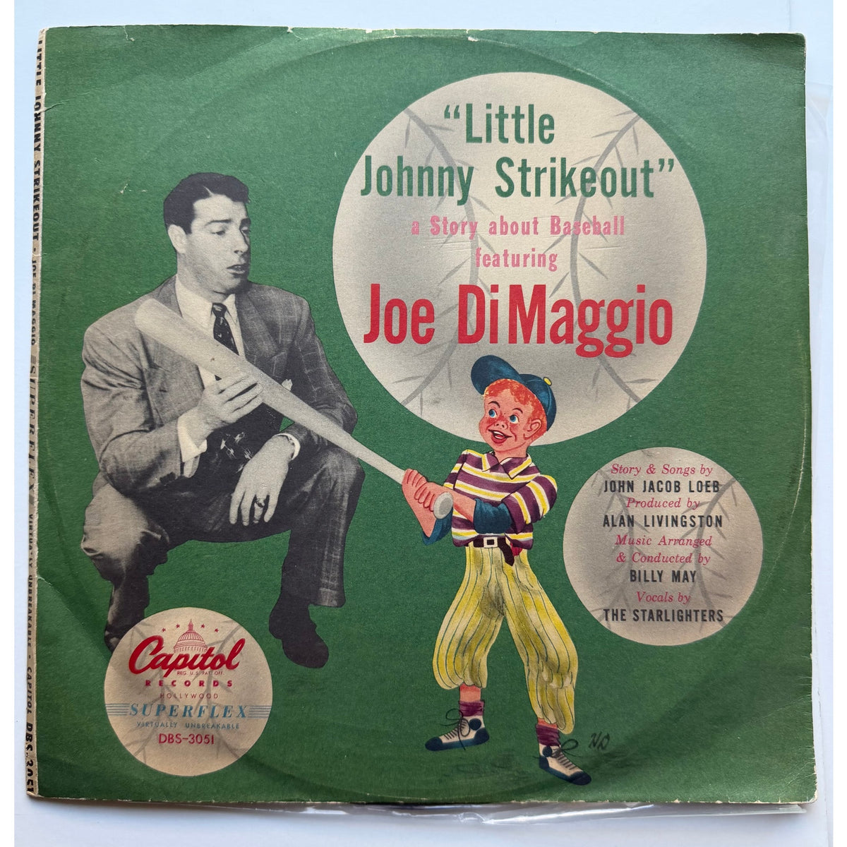 Scarce 1949 Joe DiMaggio Little Johnny Strikeout Record New York Yankees, Yanks, Yankee Clipper, Joltin Joe, HOF, MVP, Capitol Records 78