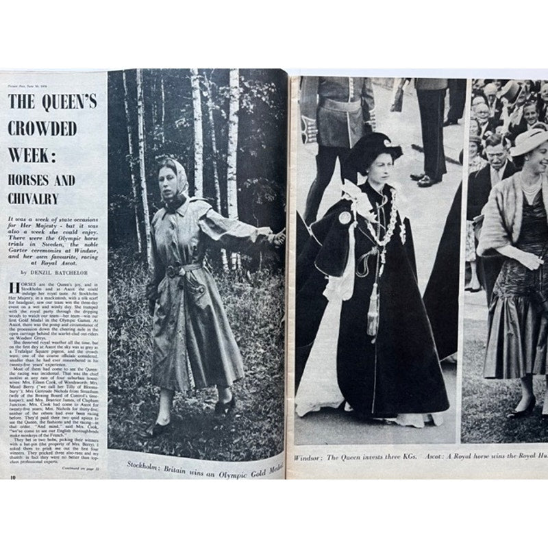 RARE 1956 Australian Jane Mansfield Magazine Shining Armour, Queen Elizabeth
