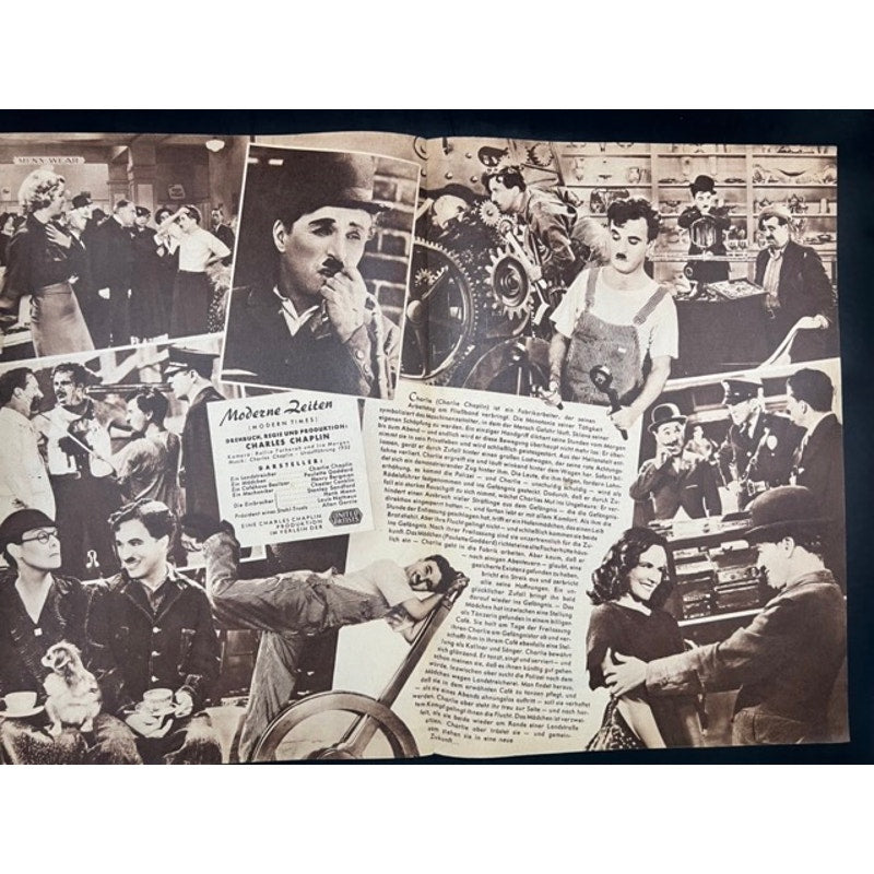 RARE German 1932 Charlie Chaplin Press Book Program Modern Times Charles Chaplin, Paulette Goddard, City Lights, Tramp, Gold Rush, The Kid
