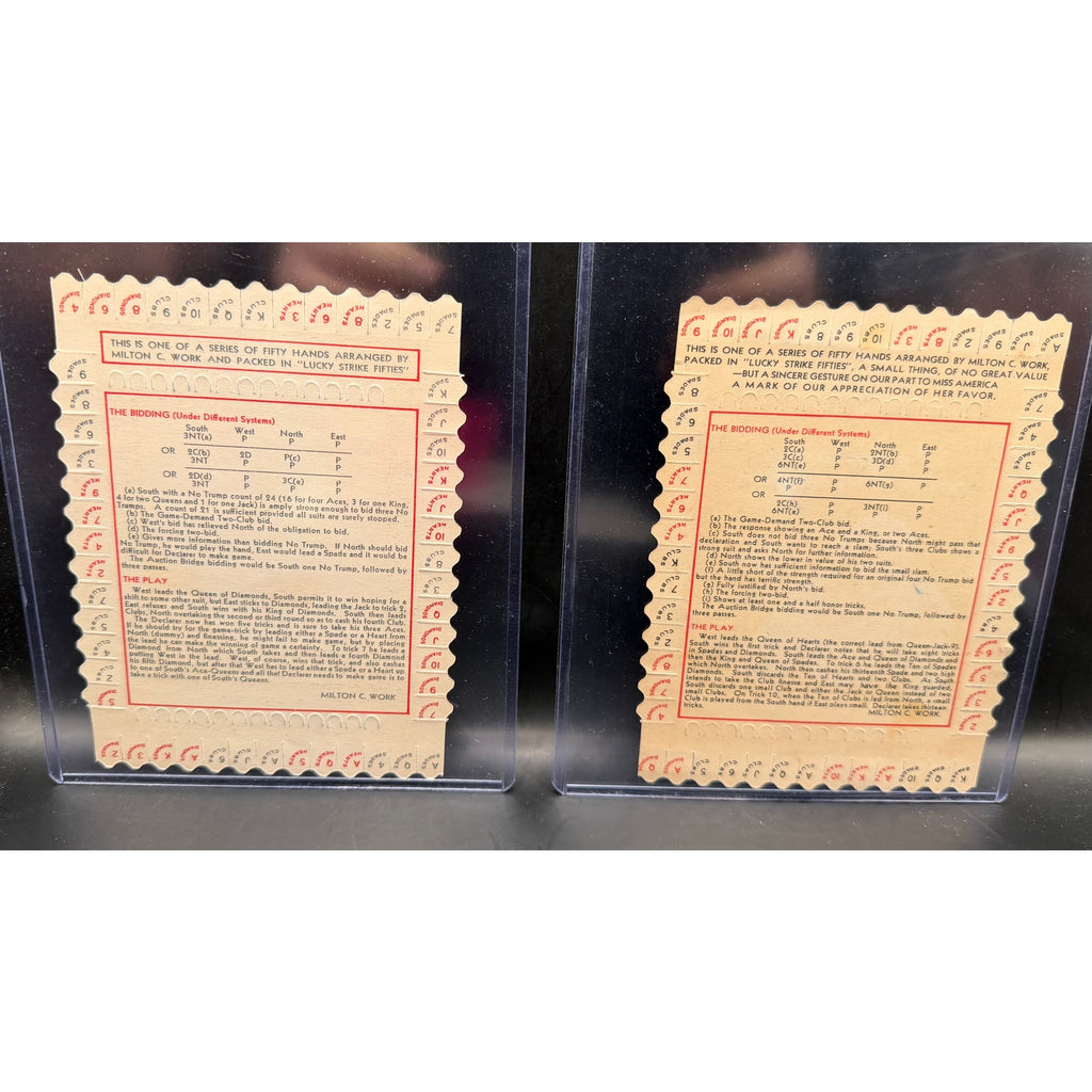 Unused Original 1930’s Lucky Strike Bridge Card Game Hand Punch Cards Dorothy Irene Hann