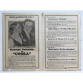 1925 Movie Program Rudolph Valentino Cobra, Circle Theater, Lon Chaney, Swanson, Sheik, Blood and Sand, Eagle Sainted Devil Beyond the Rocks
