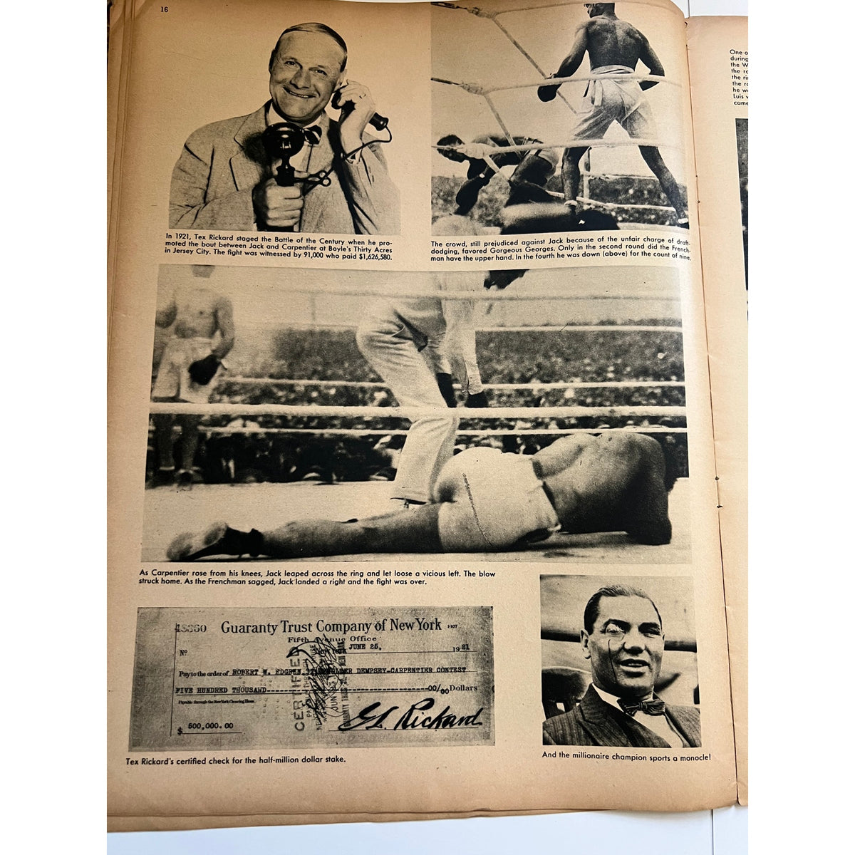 RARE 1937 Pic Jack Dempsey Magazine Manassa Mauler Champ Hollywood Sport Boxing, New York Yankees, Joe DiMaggio