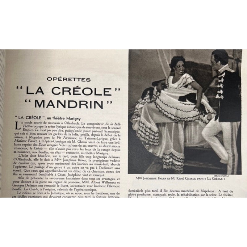 RARE French 1934 Miroir du Monde Josephine Baker Magazine Hollywood La Creole, Folies Bergere, French Resistance, Banana Costume Black Venus