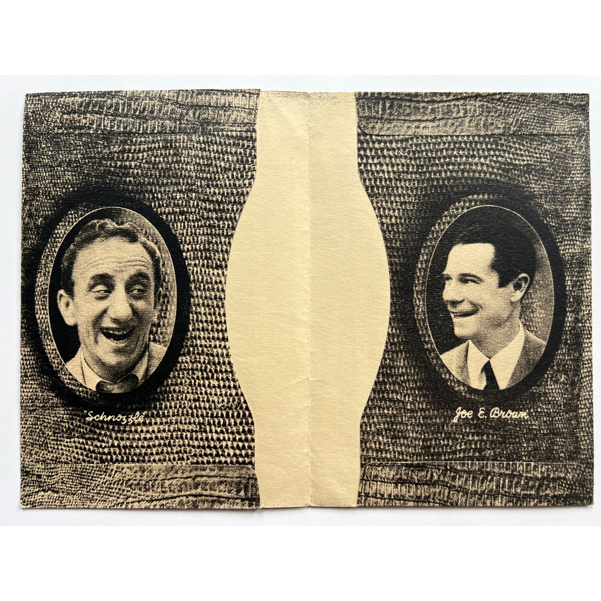 RARE Film Fun 1934 Laurel and Hardy Paper Wallet Jimmy Durante, Joe E Brown Wheeler & Woolsey, Babes in Toyland, Bonnie Scotland