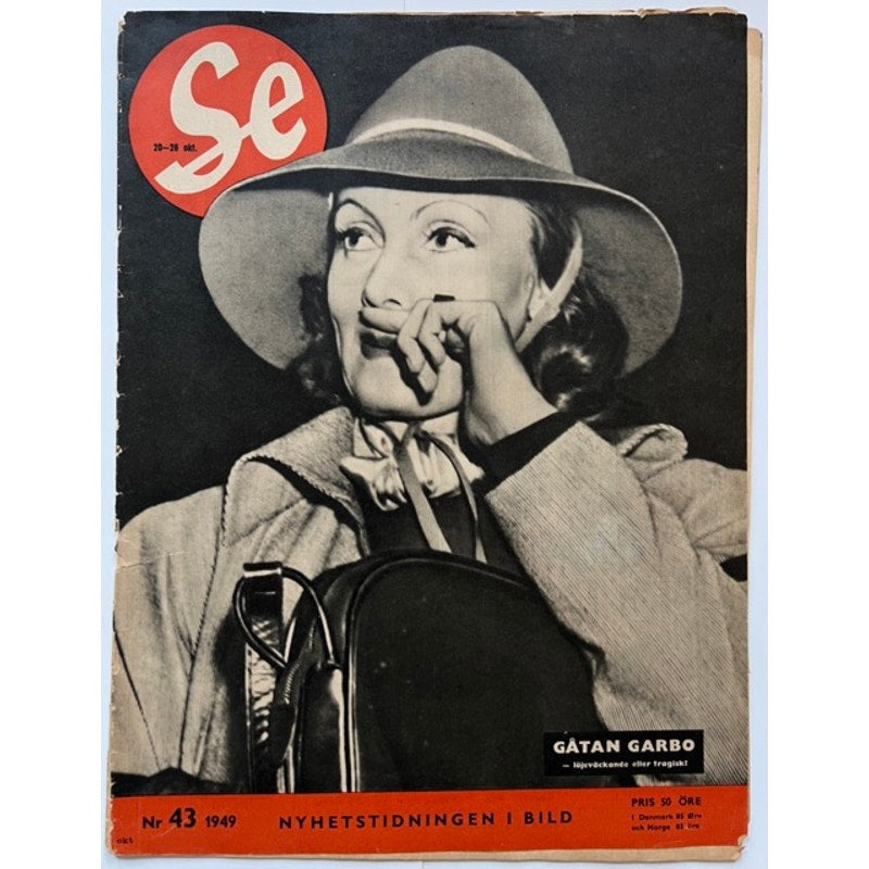 RARE 1949 Swedish Greta Garbo Magazine Ninotchka Hollywood, Grand Hotel, Mata Hari, Wild Orchids, Anna Christie, Flesh and the Devil
