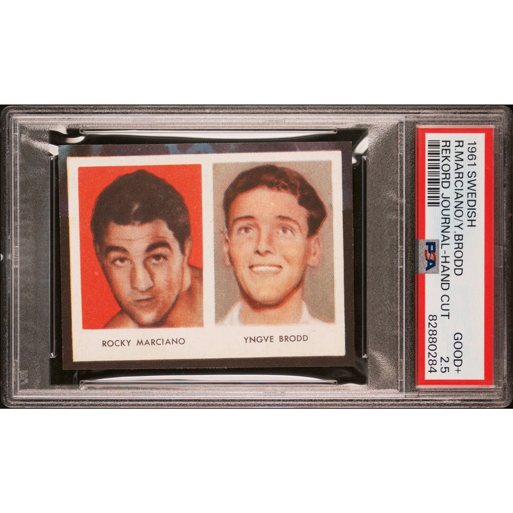 1961 Swedish Rekord Journal Rocky Marciano Card Brockton Blockbuster Undergraded, Undefeated Champ, Boxing, World Champion