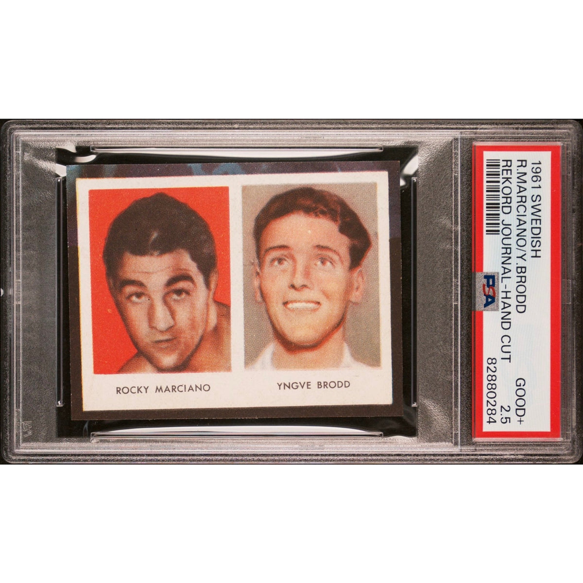 1961 Swedish Rekord Journal Rocky Marciano Card Brockton Blockbuster Undergraded, Undefeated Champ, Boxing, World Champion