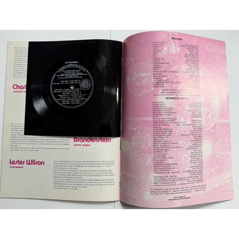1977 Saturday Night Fever Movie Program John Travolta, Free Vinyl Record, Disco