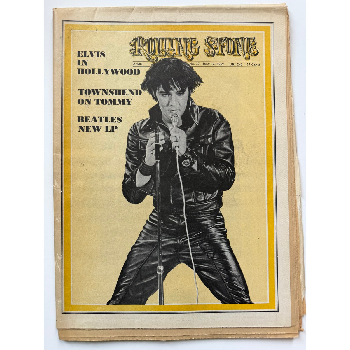 1969 Rolling Stone Elvis Presley Magazine Graceland, TCB, The King, 68 Comeback Special, Jailhouse Rock, King Creole, Hound Dog
