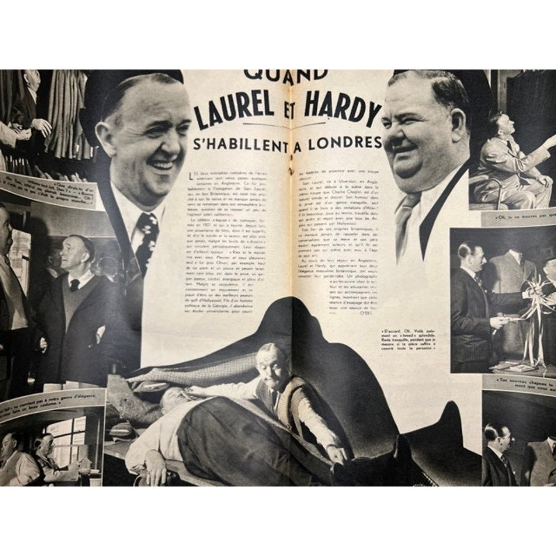 RARE 1947 French Le Soir Illustre Laurel and Hardy Magazine Stan Laurel Oliver Hardy, Bonnie Scotland, Pardon Us, Sons of the Desert
