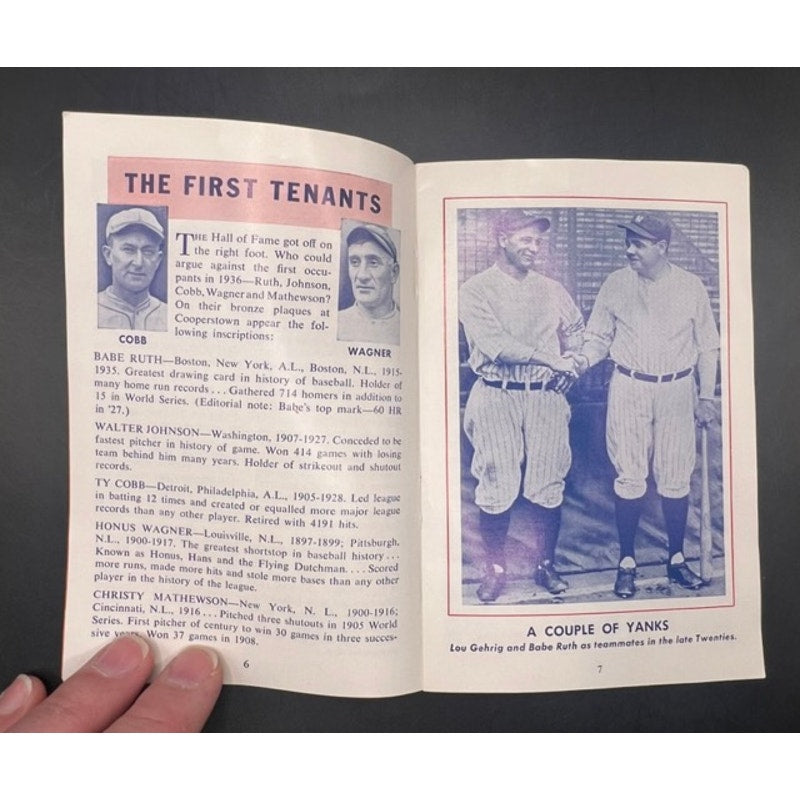 1960 Babe Ruth Magazine Booklet Rexall Hall of Fame Baseball Handbook Bambino, Sultan of Swat, The Babe, Ty Cobb, Lou Gehrig, Dimaggio
