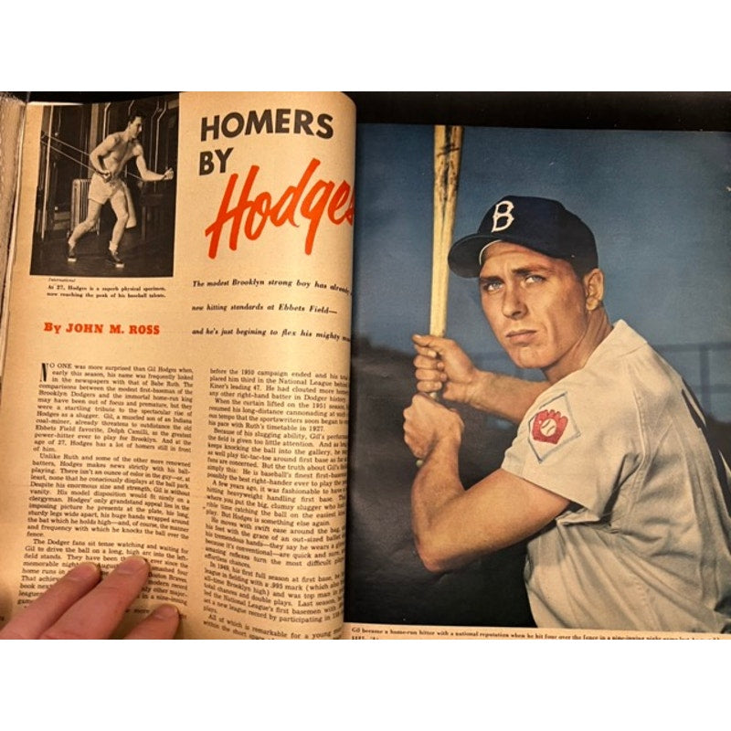 CLEAN 1951 Ted Williams Magazine Sport, Mickey Mantle Willie Mays Rookies MLB, Boston Red Sox, New York Yankees, St, Louis Cardinals