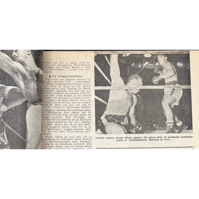 1966 Swedish Rekord Journal Rocky Marciano Magazine Boxing Brockton Blockbuster