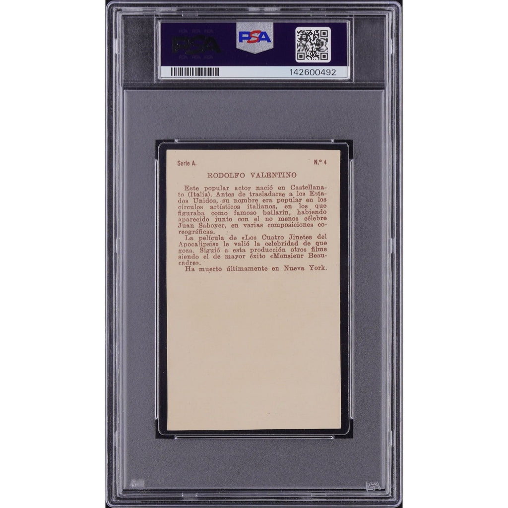 ONLY 1 GRADED Spanish Juncosa 1924 Rudolph Valentino Card PSA 5 The Sheik, Blood and Sand, Four Horsemen of the Apocalypse, Cobra, Eagle