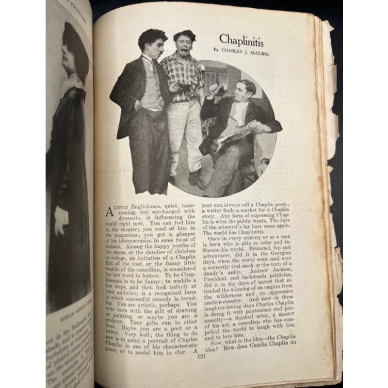 RARE 1915 Charlie Chaplin Magazine FIRST COVER Motion Picture, Charles Chaplin, The Kid, Gold Rush, City Lights, Modern Times, Hollywood