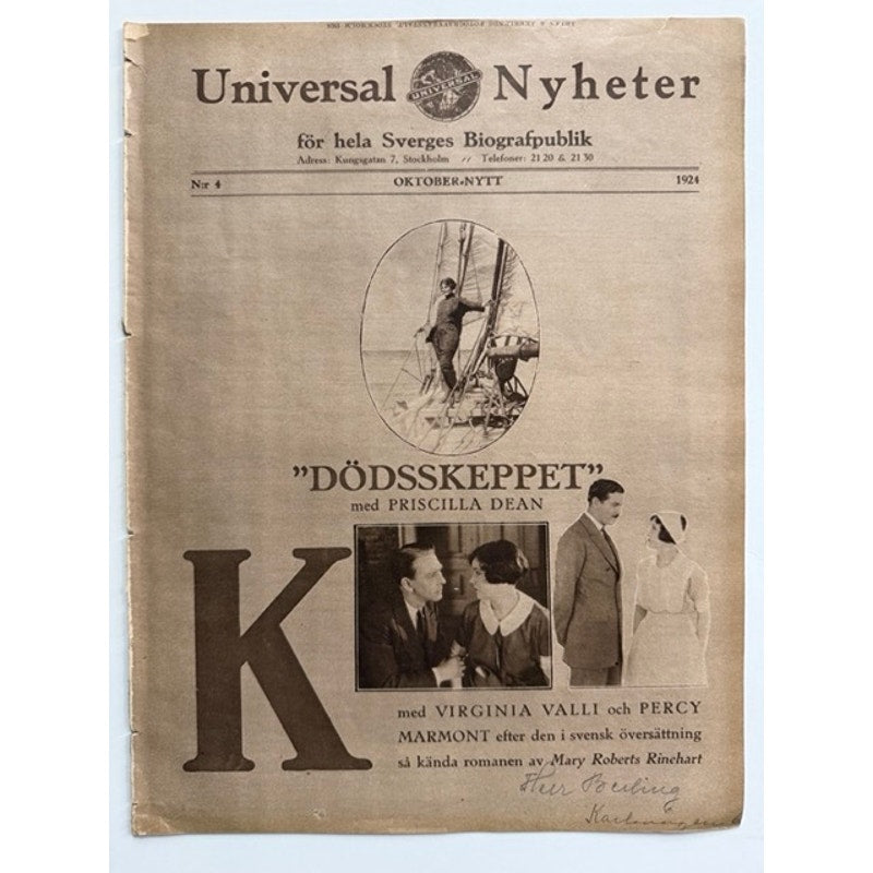 RARE Swedish Film Journalen 1924 Harold Lloyd Magazine, Girl Shy, Safety Last, The Freshman, Speedy, Why Worry, Hollywood
