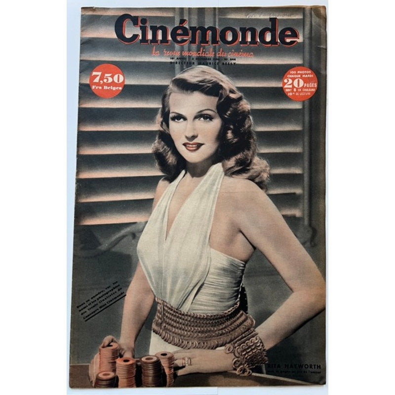RARE 1946 French Rita Hayworth Magazine Oversized Cinemonde Gilda, Hollywood, Blood and Sand, Carmen Cansino, Strawberry Blonde