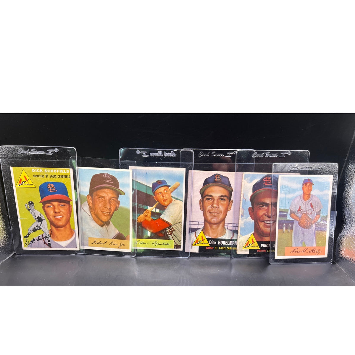 6 - 1950s Topps and Bowman St. Louis Cardinals Cards Dick Schofield, Rip Repulski, Del Rice, Gerry Staley, Dick Bokelman, Virgil Stallcup