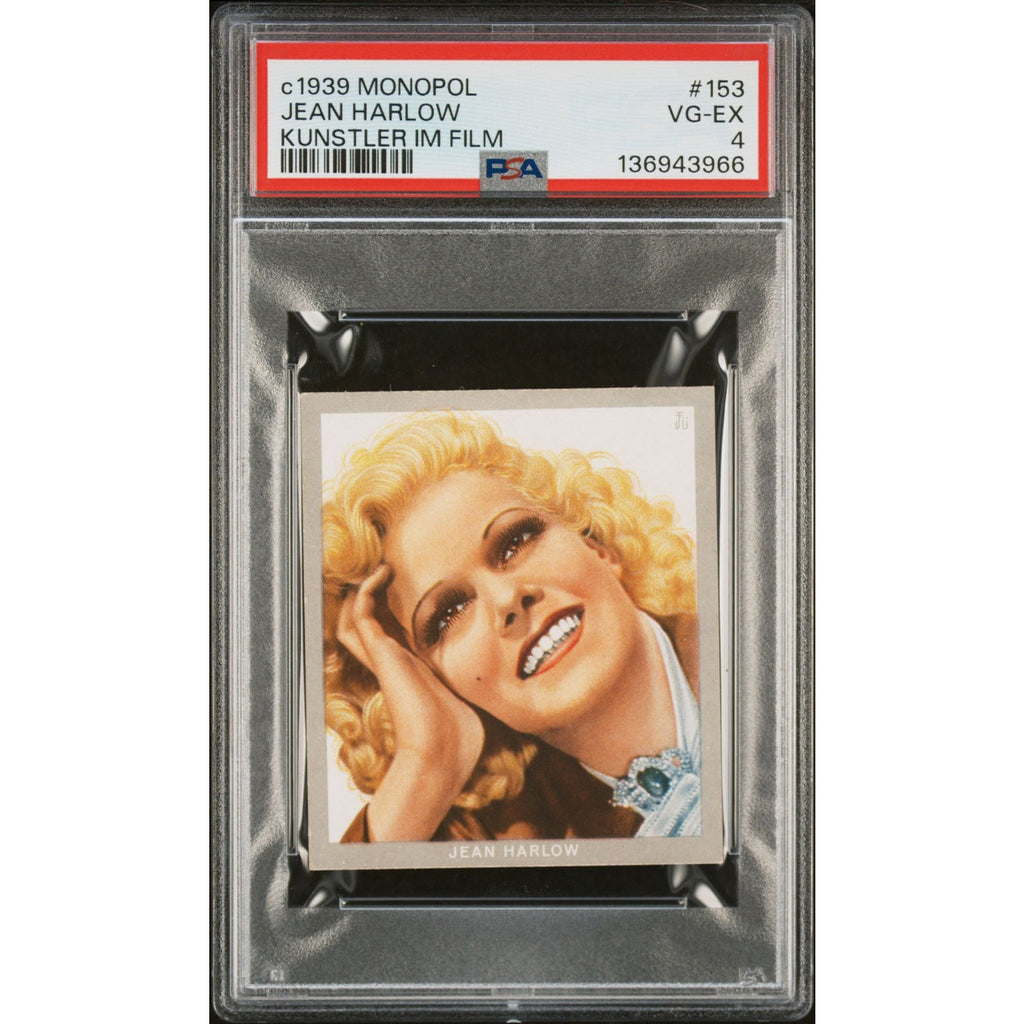 RARE 1939 Monopol Jean Harlow PSA 4, Only 5 Graded! Dinner at Eight, Saratoga, Public Enemy, Riff Raff, Wife vs. Secretary, Hollywood