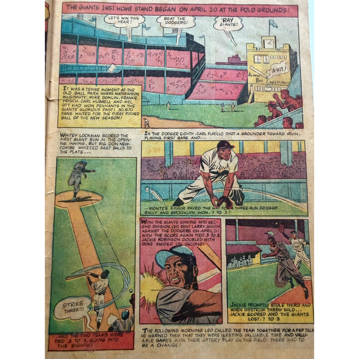 1952 New York Giants Comic Magazine Willie Mays Rookie, Jackie Robinson, Monte Irvin, Leo Durocher, 1951 New York Giants