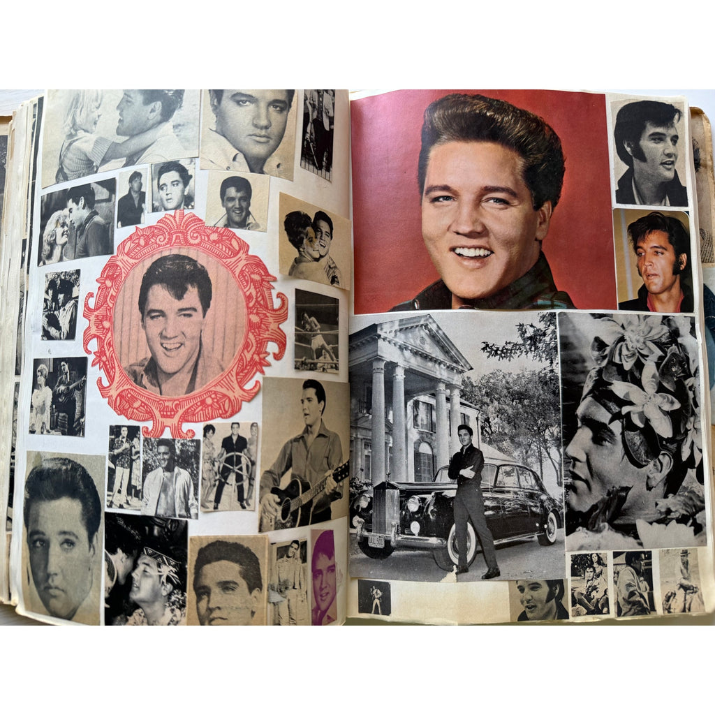 Massive 50's-70's Original Elvis Presley Scrapbook Photos, Clippings, Cards, 250 Pages, The King , Graceland, Jailhouse Rock, King Creole