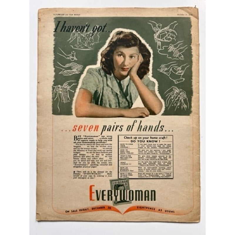 1940 UK Ann Southern Edward G Robinson Magazine Little Caesar, Ten Commandments, Key Largo, Cincinnati Kid, Smart Money, Charlie Chaplin