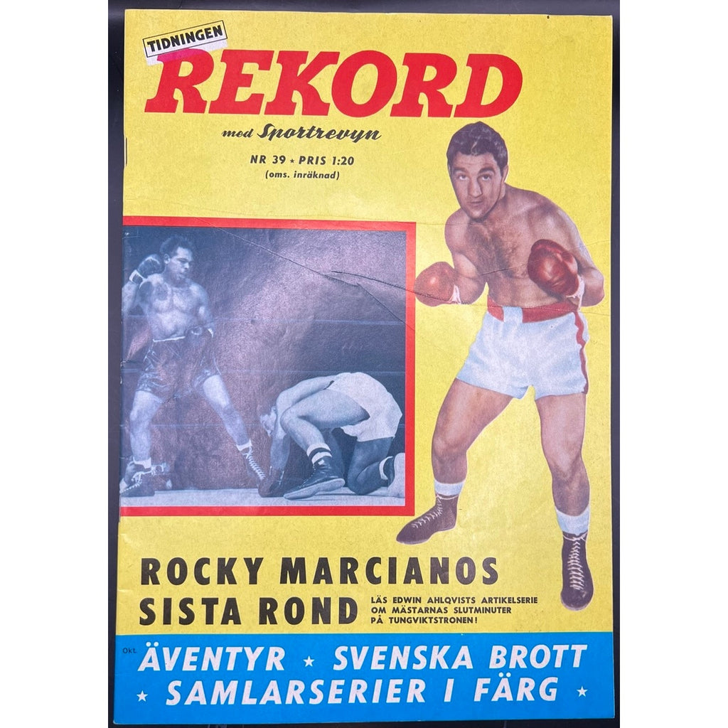 1966 Swedish Rekord Journal Rocky Marciano Magazine Boxing Brockton Blockbuster
