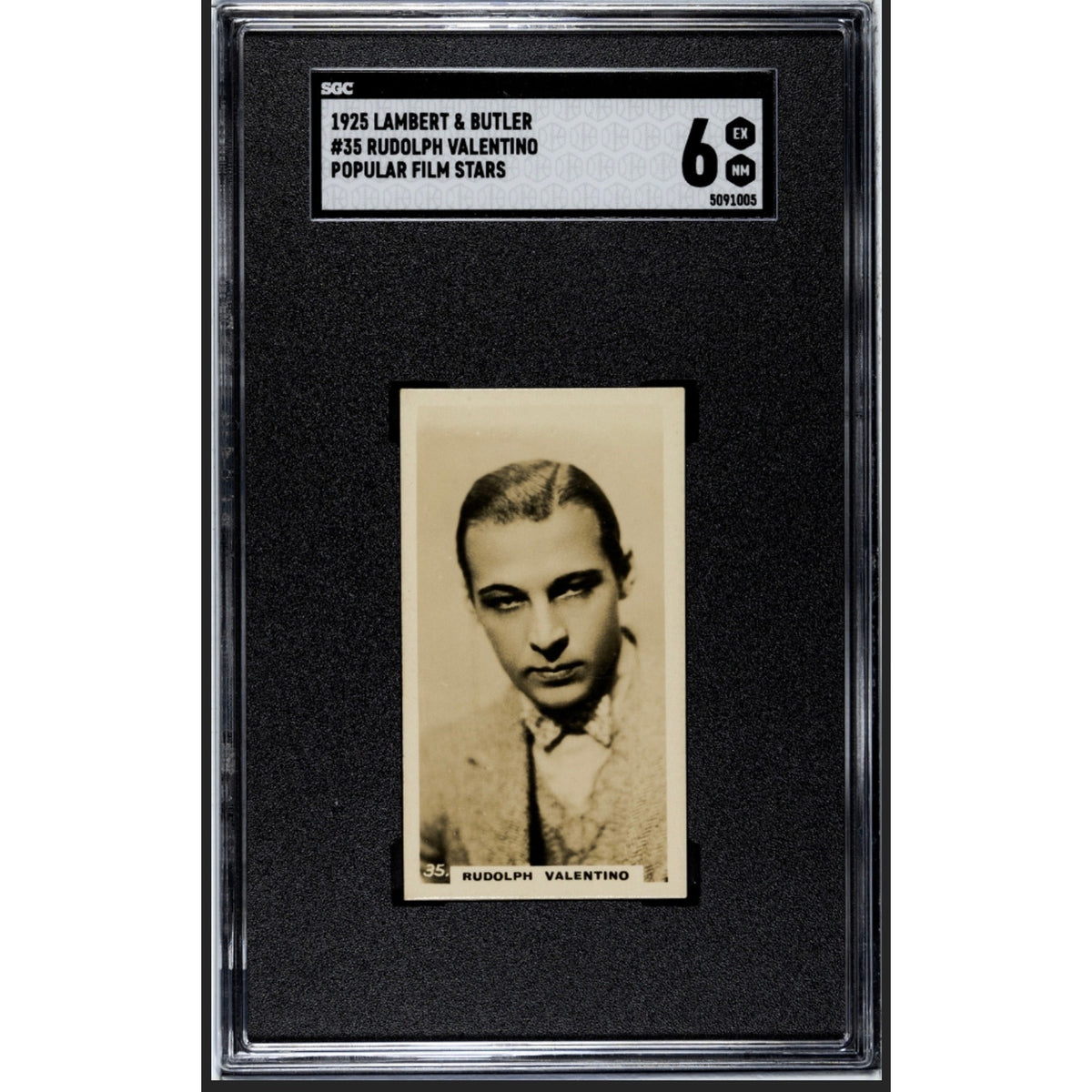 1925 Lambert & Butler Rudolph Valentino Card SGC 6 Highest Grade! England Sheik, Blood and Sand, Sainted Devil, Beyond the Rocks, The Eagle