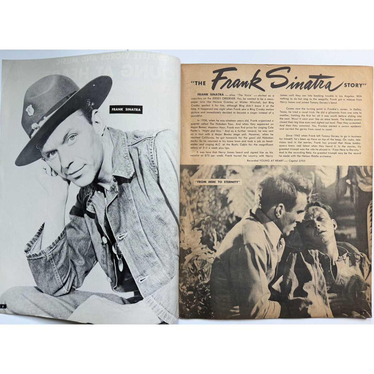 1954 Frank Sinatra Magazine Song of the Month From Here to Eternity, Blue Eyes, Young at Heart, Strangers in the Night, New York, Jazz