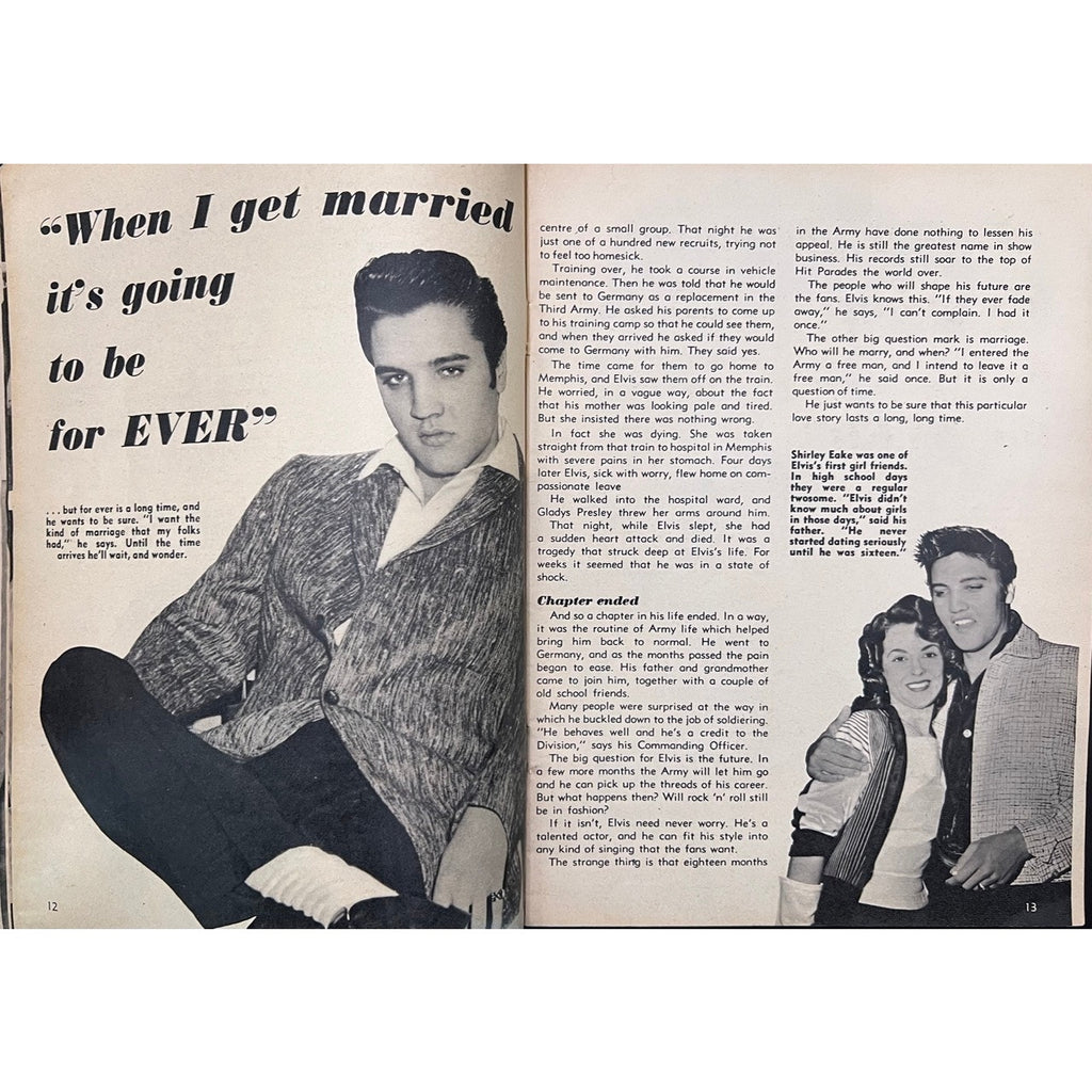 RARE UK 1960 The Three Loves Of Elvis Presley Magazine/Paperback The King Army Graceland Jailhouse Rock