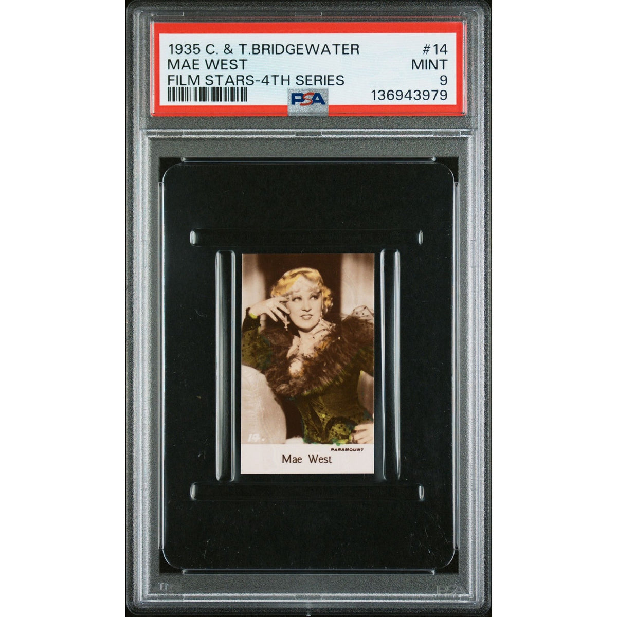 1935 C. and T. Bridgewater Mae West PSA 9 My Little Chickadee Hollywood Film Stars, Klondike Annie, Come up and see me sometime