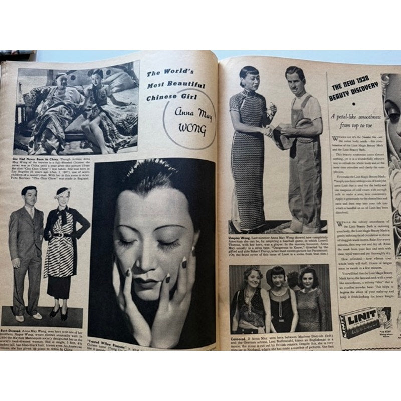 Gorgeous 1938 Look Anna May Wong Magazine Shanghai Express Hollywood Piccadilly, Java Head, Thief of Bagdad