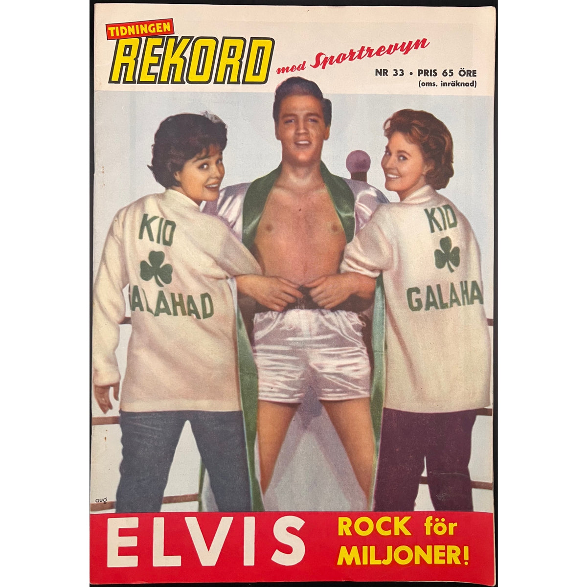 1963 Swedish Rekord Journal Elvis Presley Magazine Kid Galahad, Boxing, The King TCB EP Graceland Jailhouse Rock Hound Dog, King Creole