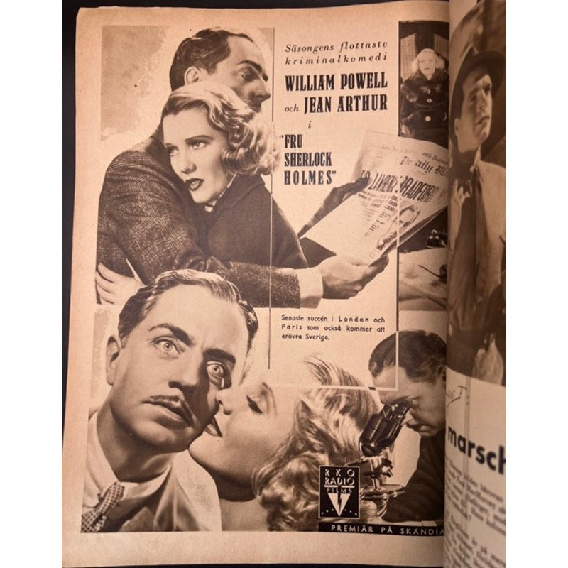 1936 Gary Cooper Magazine Film Journalen Marco Polo, Pride of the Yankees, The Texan, A Farewell to Arms, Wings, Mr. Deeds