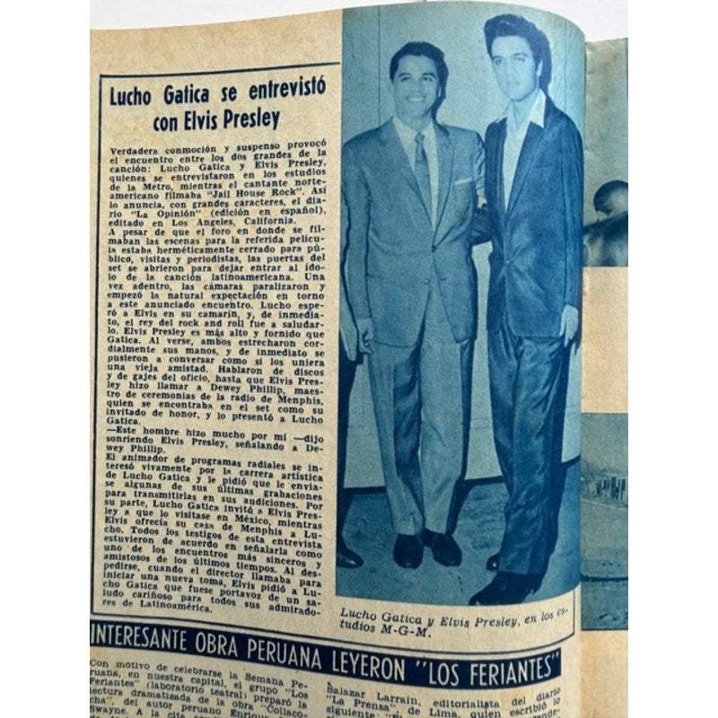 RARE Ecran Chile 1957 Elvis Presley Magazine Graceland Hollywood TCB King Creole, Jailhouse Rock, Rockabilly, Hound Dog, Suspicious Minds