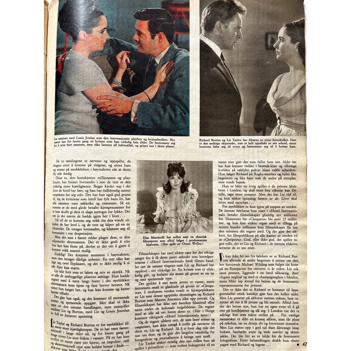 RARE 1963 Norwegian Elizabeth Taylor Magazine Cleopatra, National Velvet, Cat on a Hot Tin Roof, Virginia Wolf, Taming of the Shrew