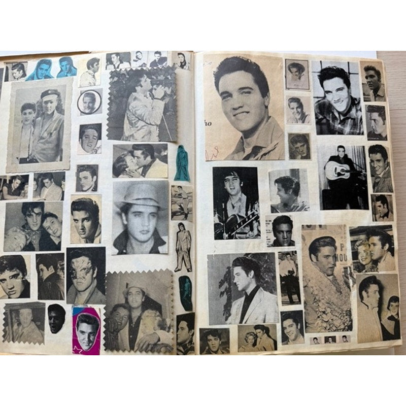 Massive 50's-70's Original Elvis Presley Scrapbook Photos, Clippings, Cards, 250 Pages, The King , Graceland, Jailhouse Rock, King Creole