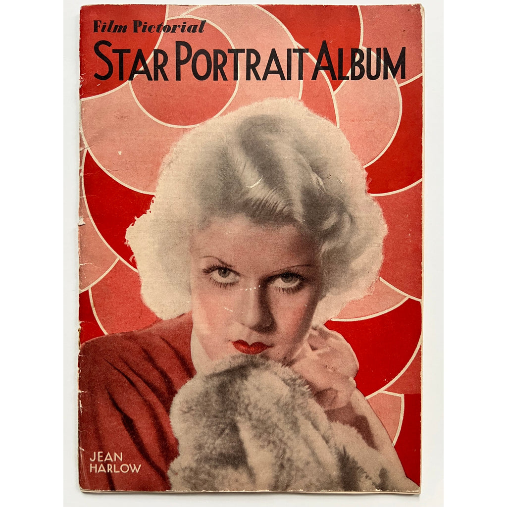 RARE 1937 Jean Harlow Magazine Star Portrait Album, German Newspaper Death Clip
