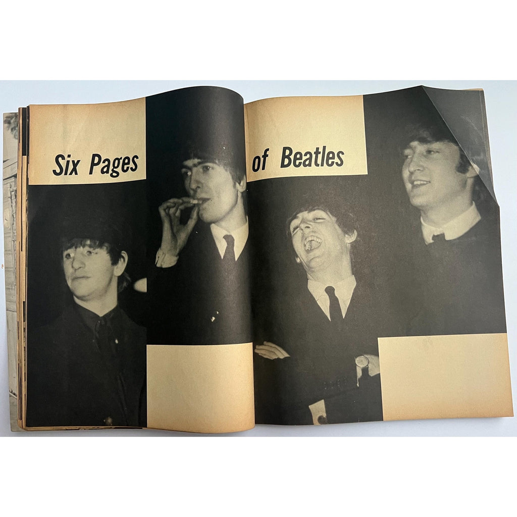 Rare, Original November 1964 Movie Teen Illustratrated Elvis Presley and The Beatles Cover, TCB, McCartney, Lennon, Harrison, Starr, Rock