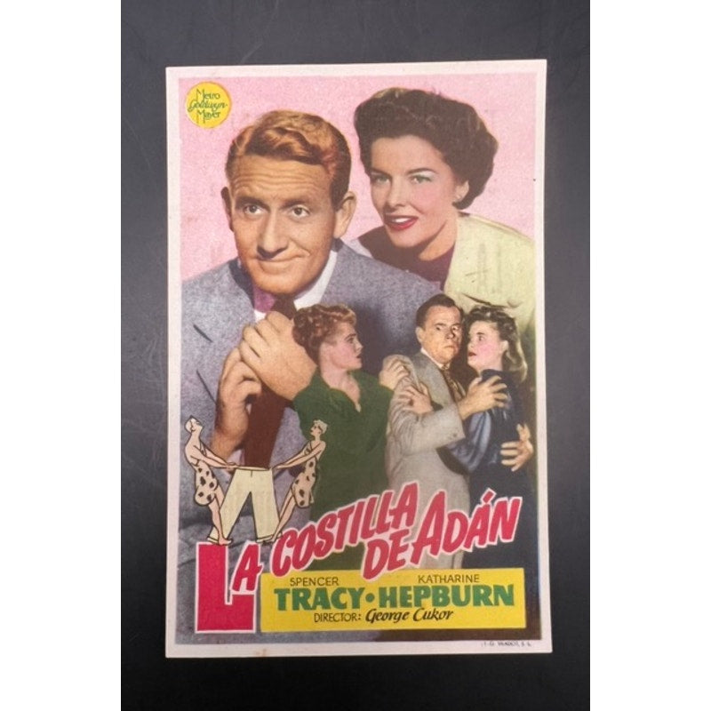 1952 Spanish Adam's Rib Movie Herald Handbill Katherine Hepburn, Spencer Tracy, Guess Who's Coming to Dinner
