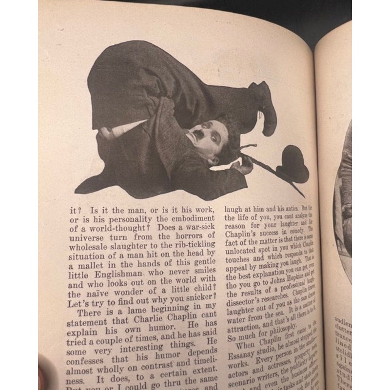 RARE 1915 Charlie Chaplin Magazine FIRST COVER Motion Picture, Charles Chaplin, The Kid, Gold Rush, City Lights, Modern Times, Hollywood