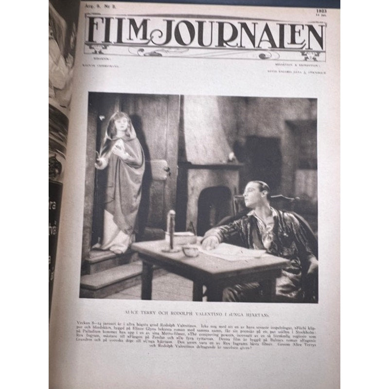 Rare 1923 Swedish Film Journalen Rudolph Valentino Magazine Gloria Swanson, Douglas Fairbanks, Wallace Reid, The Sheik, Beyond the Rocks
