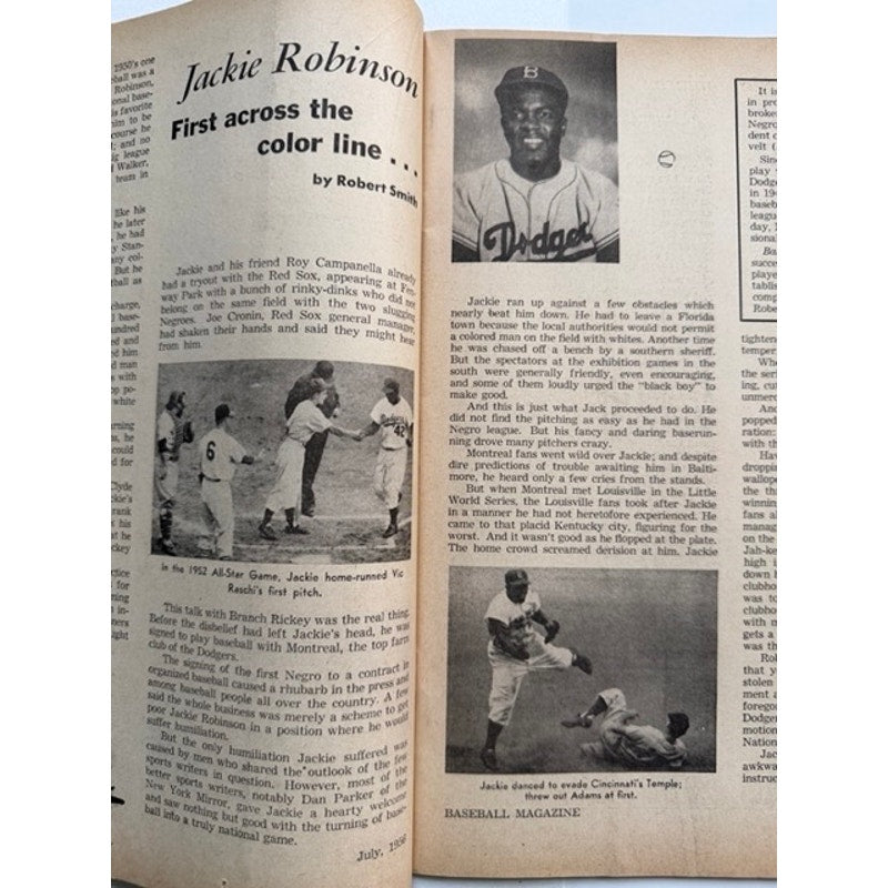 RARE Baseball 1956 Mickey Mantle Magazine New York Yankees Jackie Robinson HOF