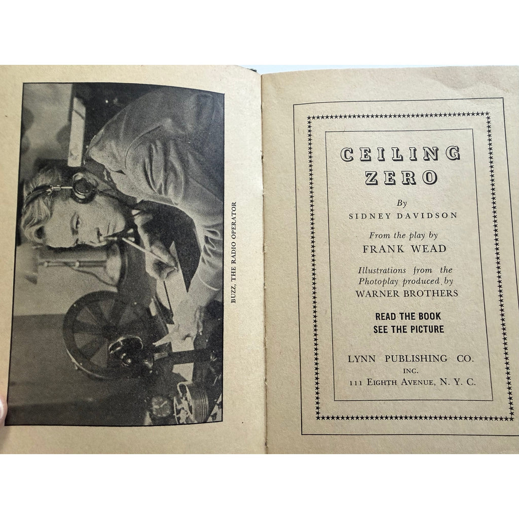 RARE 1936 Ceiling Zero Pat O'Brien James Cagney Movie Tie In Book, Hollywood, White Heat, Public Enemy, Yankee Doodle Dandy, Blonde Crazy